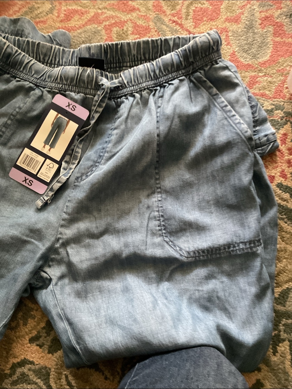 Splendid Chambray wide leg drawstring pants - Picture 3 of 10